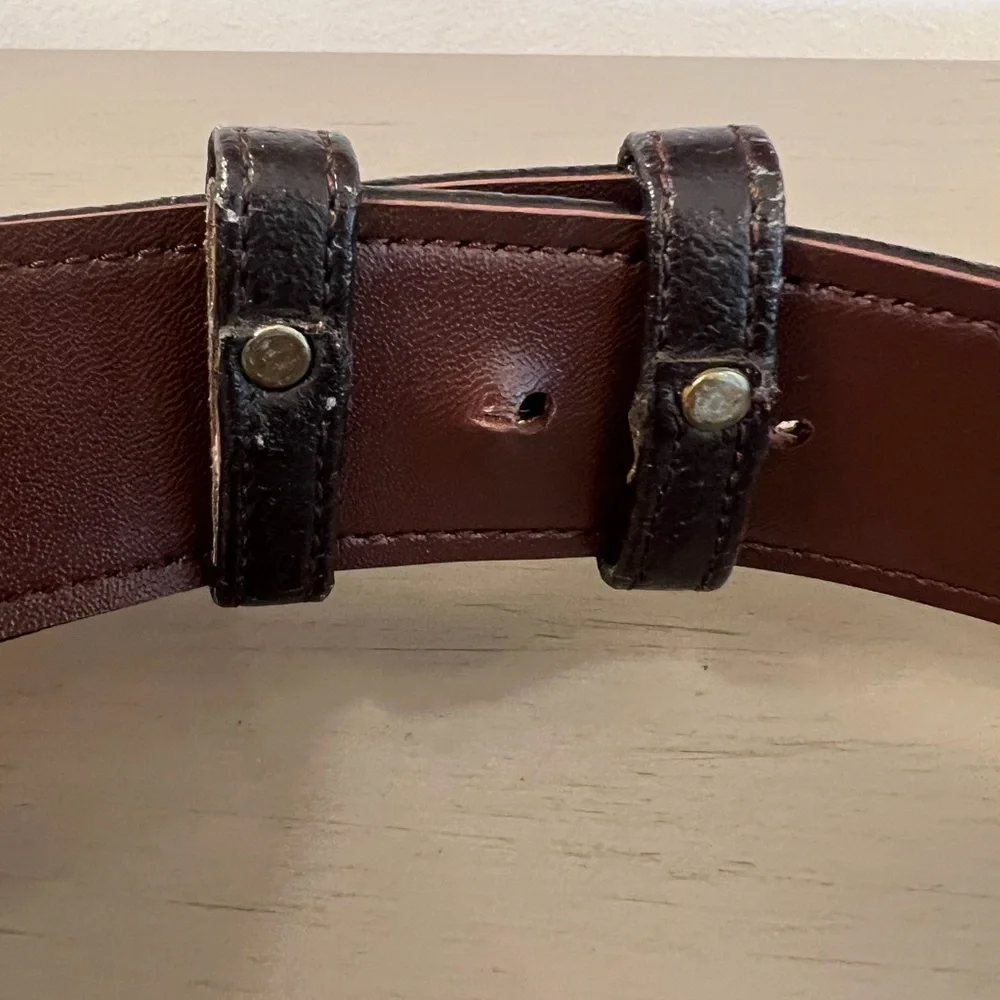 Vintage Guy Laroche Genuine Peacock Feather Belt Gold Hardware 40” Women’s XL